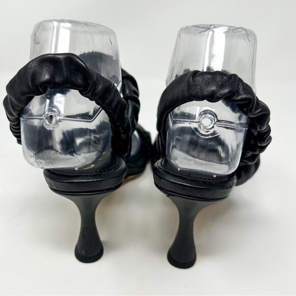 NEW Sam Edelman Marlena Black Ruched Leather Slingback Sandals Size 6, MSRP $140 - Picture 8 of 12